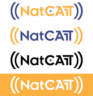 NatCATT logo treatments in black, white, and two color combinations